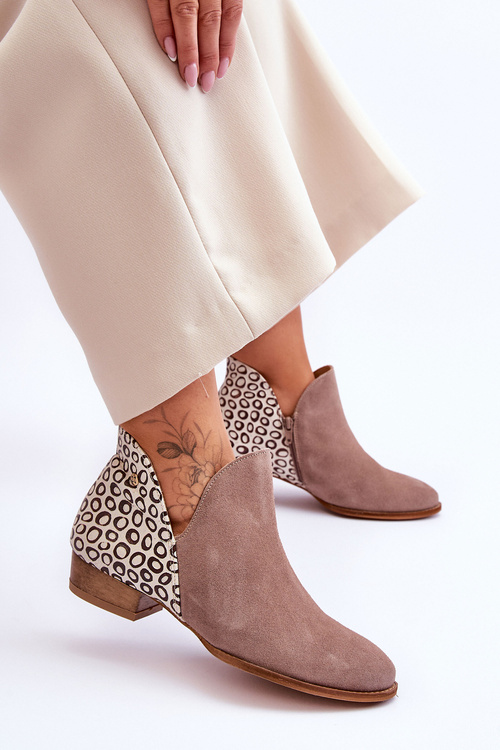 Kožené topánky Maciejka s škvrnami 04091-55 Dark Béžová