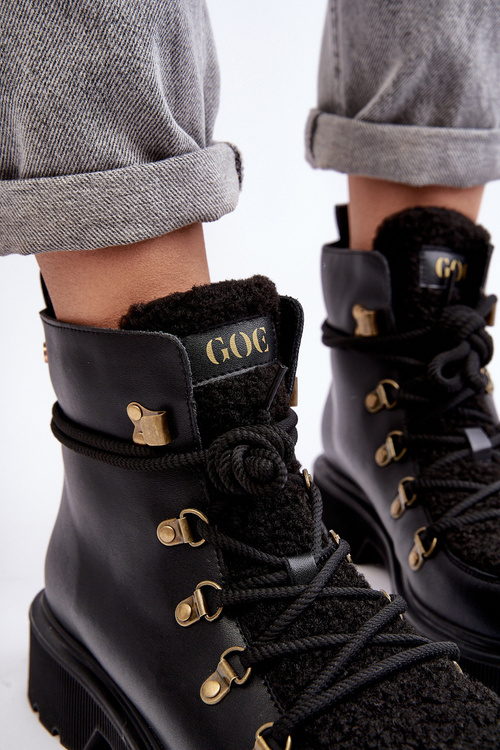 Dámské Kožené Trapery GOE MM2N4082 Černé