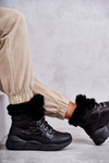 Dámske čipky -Snehové topánky Black Anna