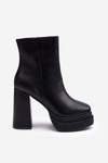 Dámské boty na vysokém podpatku a platformě černé Sandstra