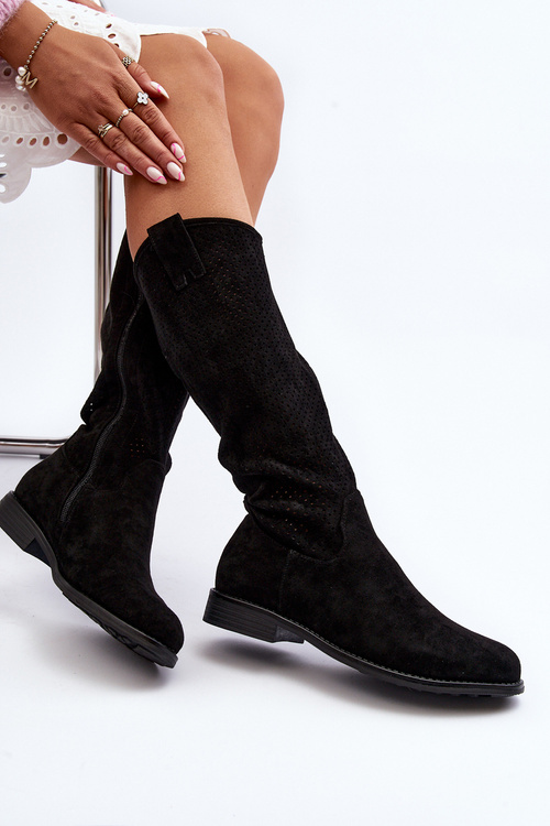 S.Barski HY66-139 Čierne dámske čipkované topánky