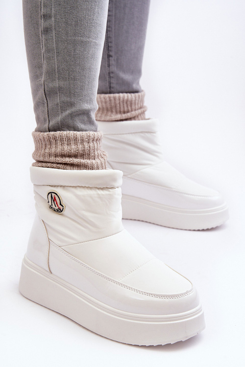 Vkĺzli dámske snehové topánky na platforme White Gattea