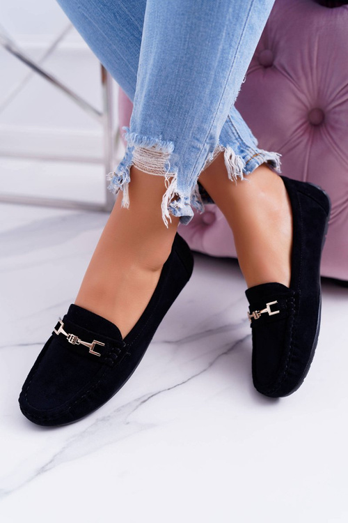 Dámske mokasíny semišové pohodlie čierne Anzio