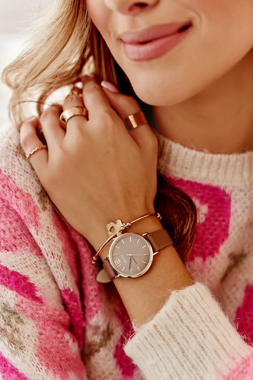 Sledujte kožený remienok bez niklu ernest hnedá