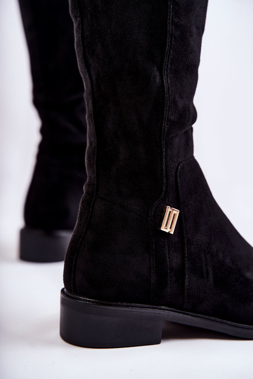 Semišové ploché boty černé Giulia