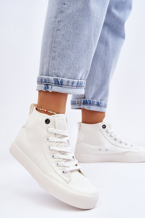 Dámske tenisky s vysokým materiálom Big Star LL274445 biela