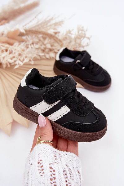Detské Športové Topánky Sneakers Na Suchý Zips Čierne Adelina