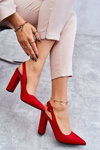 Červené čerpadlá Alanza High -Heeled