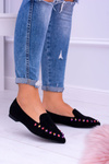 Lu Boo černé loafers Iridescent bodce Semiš Spike