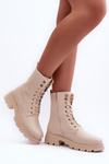 Kožené topánky s dekoráciou béžová yemannis