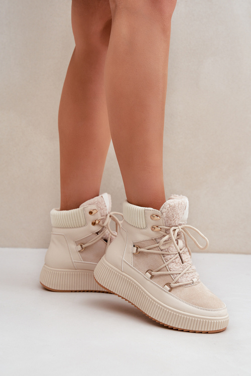 Nízké Sněhule Na Platformě Světle Béžové Naliora