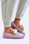 Dámské pantofle se srdíčky fialove Alasca 