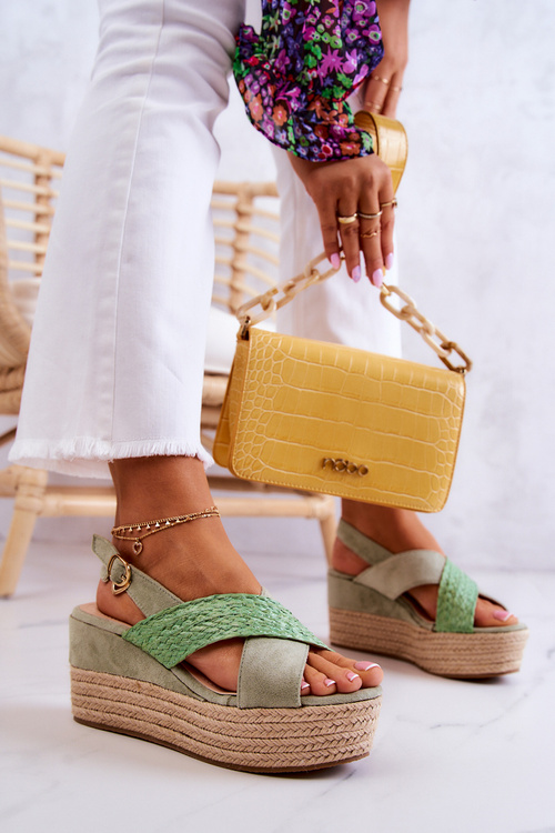 Dámské sandály na platformě zelené Emmalee