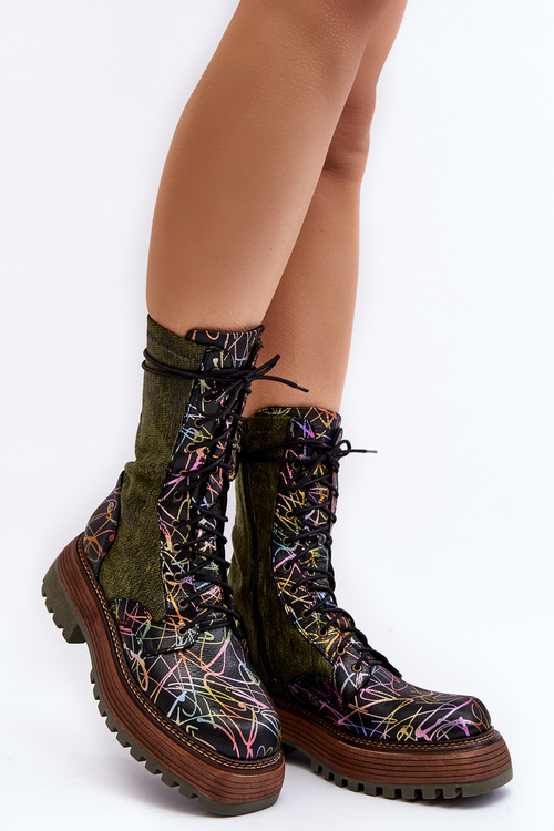 Dámske kožené topánky Maciejka Workers 06203-09 multikolor