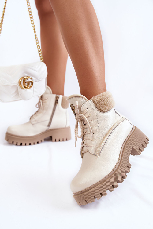 Dámske kožené topánky Svetlo žobrákov lemar Vergo