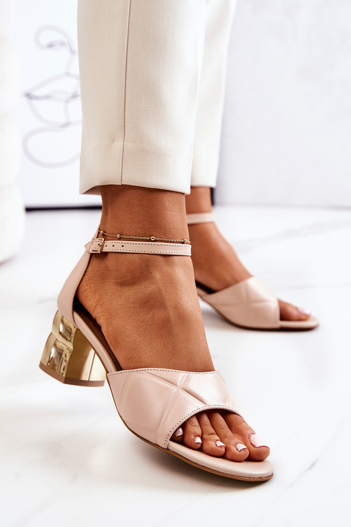 Kožené sandále na béžovom post Lewski 3027