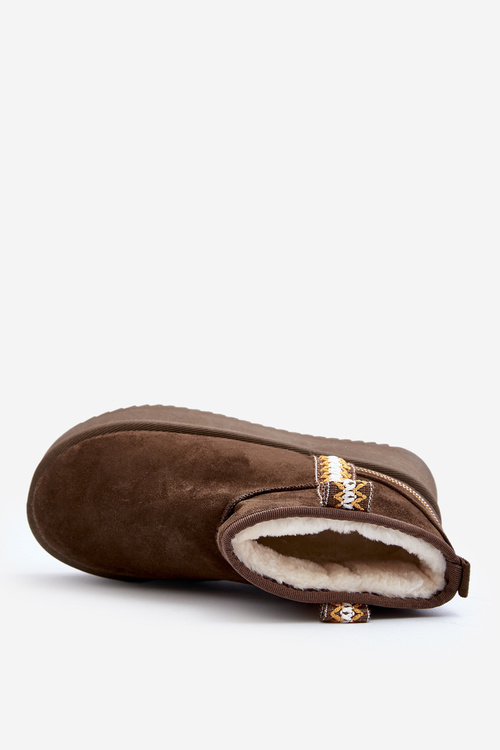 Sněhule na platformě se vzorem tmavě zelené Udra