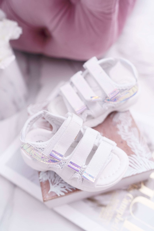 Dětské dívčí Sandály na Suchý Zip Bílé Kimmi