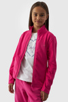 Dievčenská Fleecová Mikina S Golierom Slim Fuchsie 4F