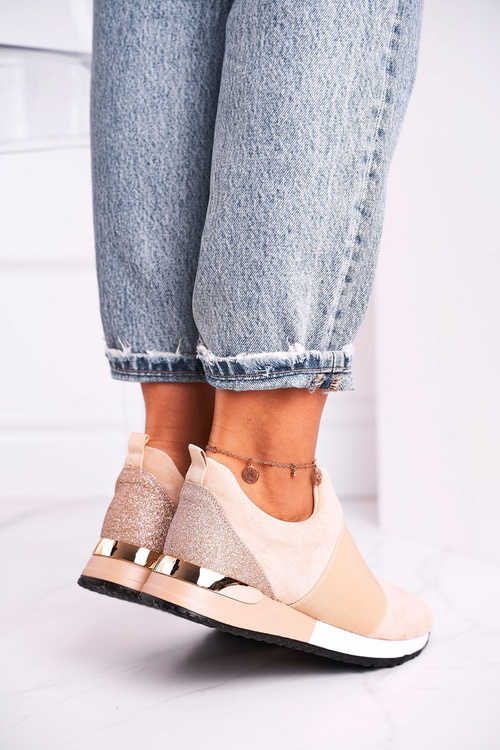 Dámske športové topánky tenisky Slige-On Bége niečo povedzte