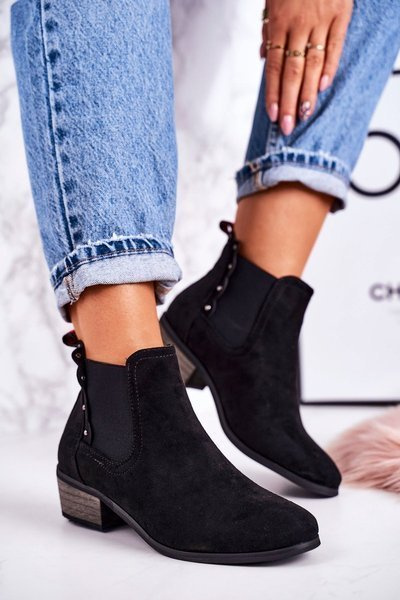 Dámske klasické topánky Chelsea Black Walker Suede topánky