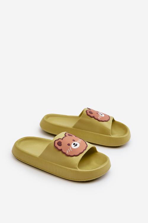Dětské Lehké Pantofle S Medvědem Zelené Lindeheta