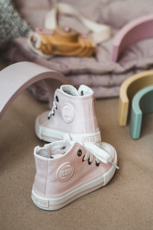 Dětské Tenisky Vysoké Se Zipem BIG STAR HH374087 Růžové