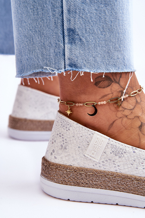 Kožené espadrilky Mokasíny Big Star LL276004 Bílá