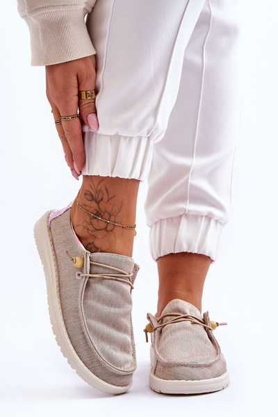 Ženské posuvné materiálne tenisky Bege Kenza