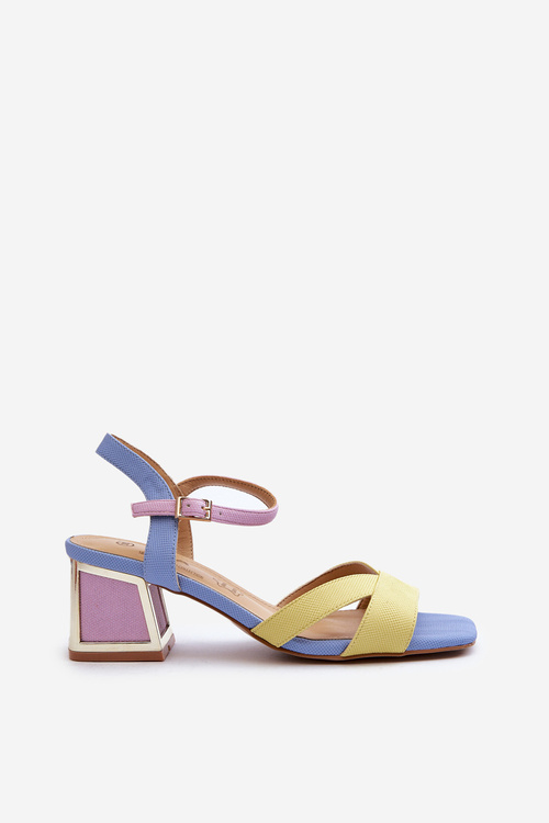 Dámské pastelové sandály na podpatku D&A CR482 Žluté