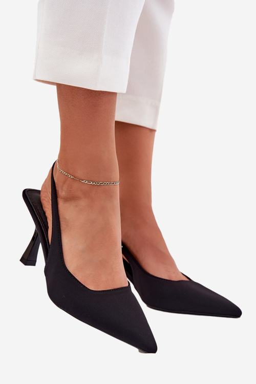 Dámské Sandály Na Podpatku Černé Lunira