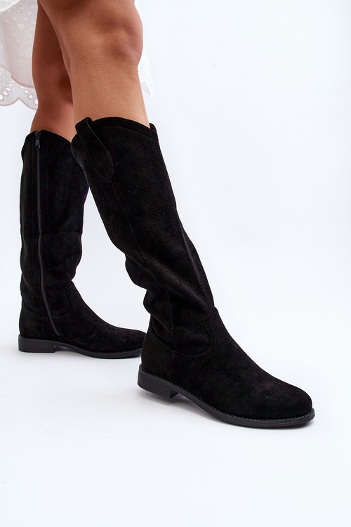 S.Barski HY66-132 Dámské Černé Krajkové Kozačky