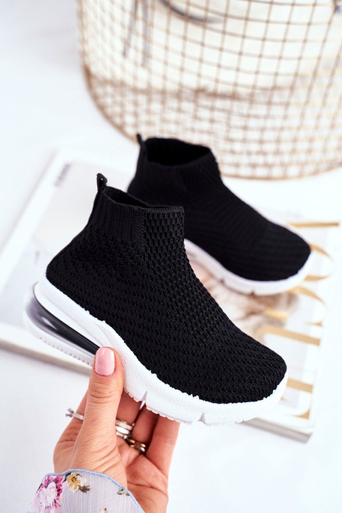 Detské športové topánky s vysokým čiernym tobi