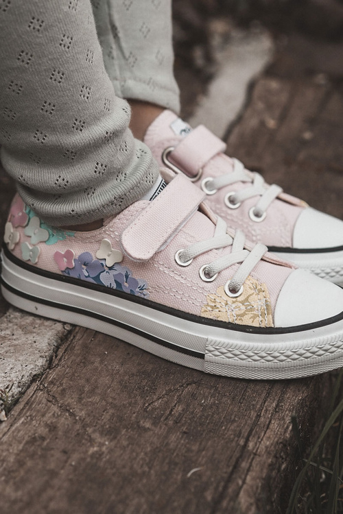 Detské materiály tenisky tlačte ružové buchty