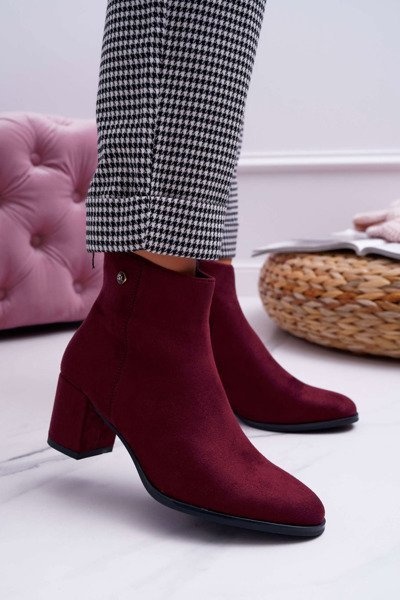 Dámské Kotníkové Boty Na Podpatku Sergio Leone Burgundské BT520