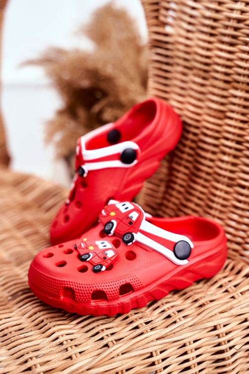 Detské papuče penové handry červené autá bruno