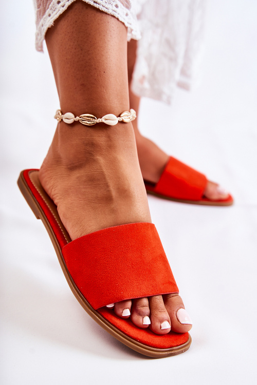 Dámské klasické pantofle Smooth Tmavě Oranžove Narsis