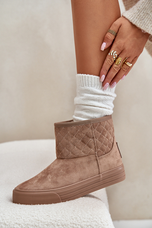 Snehové Topánky Na Zips Zateplené Kožušinou Big Star OO274A524 Béžové