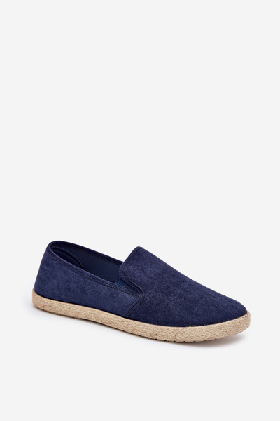Pánske espadrilky tenisky z eko semišu tmavo modré Lunaria