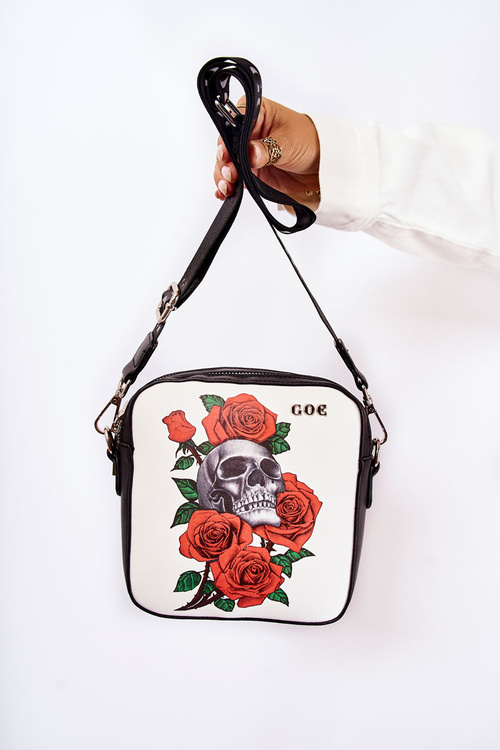 Kožená taška Messenger Ve vzoru GOE ZNJ012 Černobílá