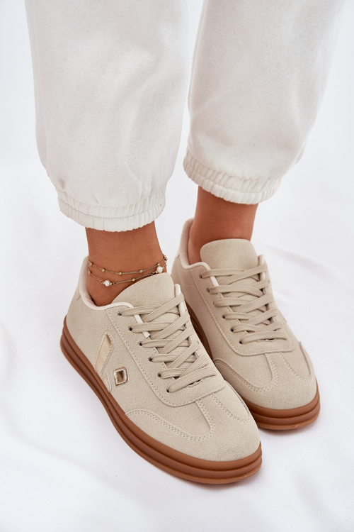 Dámské Sneakersy Eko Velurové Béžové Micca