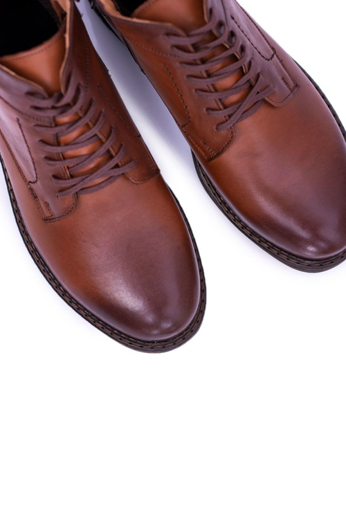 hnědé boty pánské kožené teplé boty Devenor