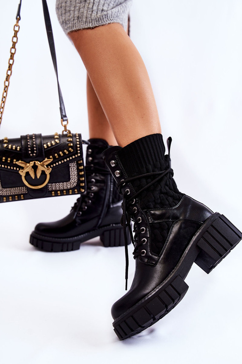 Dámské vysoké kozačky se zipem černé Enroe