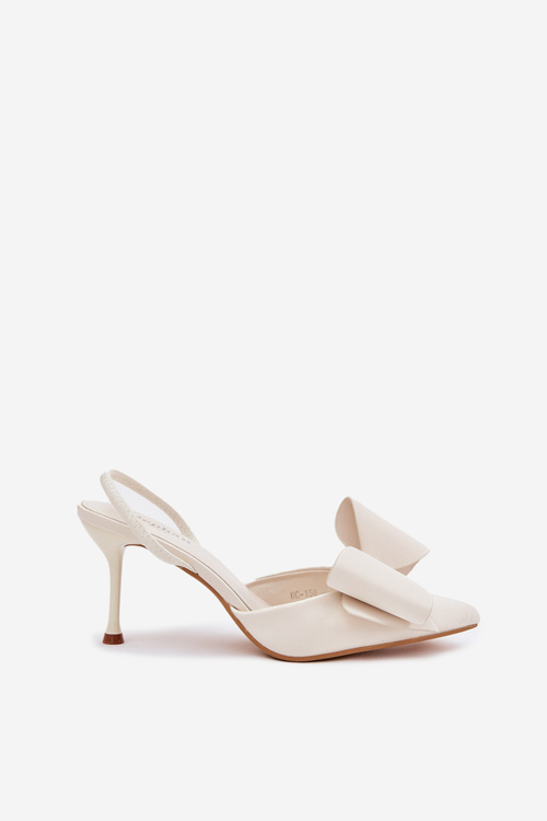 Lodičky S Odkrytými Pätami A Mašľou Ecru Eklevia