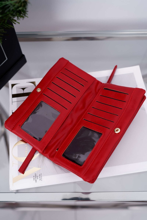 Dámská Peněženka Velká červená se zapínáním na druk