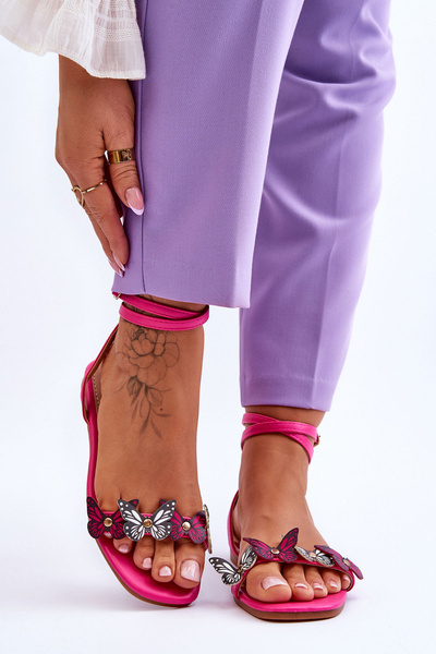 Dámské sandály s ozdobnými motýlky Fuchsie Jeane