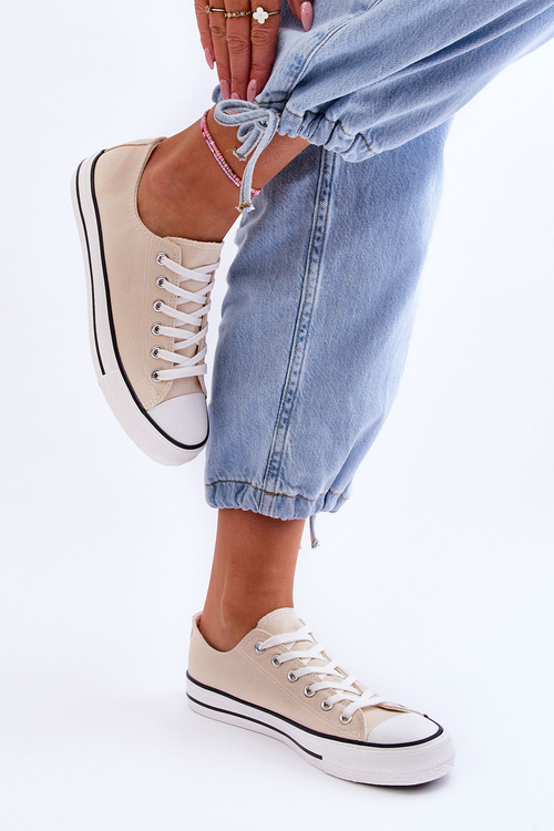 Klasické nízké dámské tenisky Světle béžove Vegas