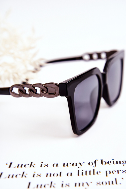 Módní sluneční brýle V120043 Černá a stříbrná