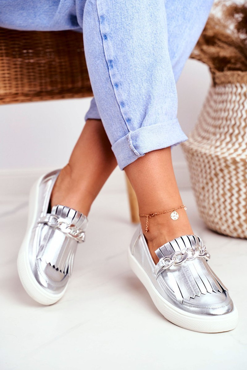 Dámské Tenisky Slip-on Lu Boo Zrcadlové Boty s Střapci Nefrette