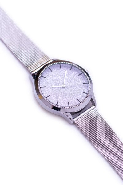 Dámske strieborné hodinky Michael John Crux Pink Glitter